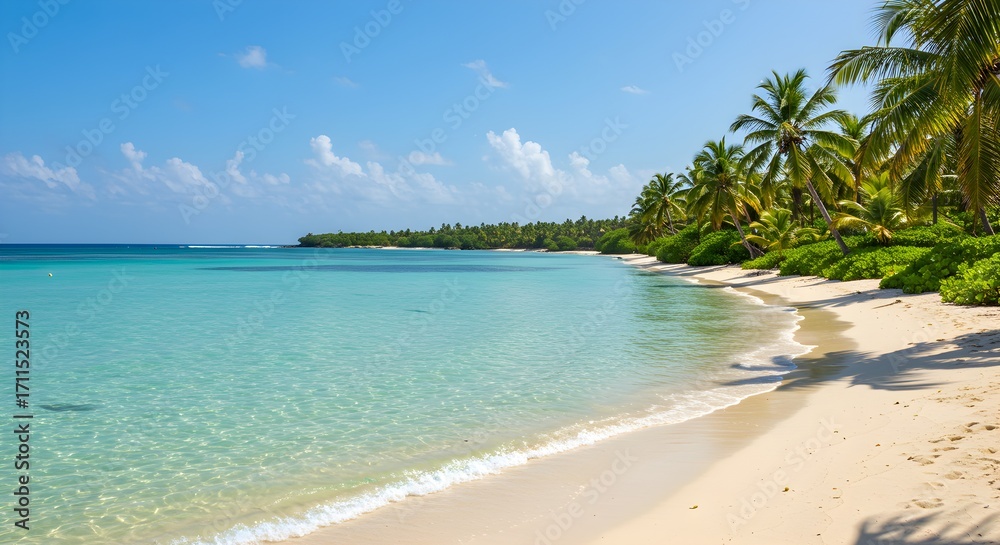 Naklejka premium Tropical beach scene
