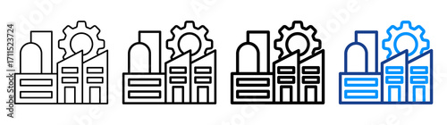 Industrial Revolution Icon Different Style Outline Collection Set