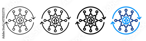 Technology Upgrade Icon Different Style Outline Collection Set
