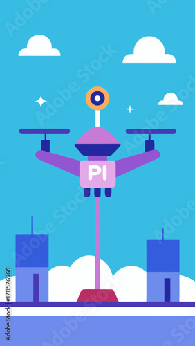 Flat Design Futuristic Drone Parking Station Background