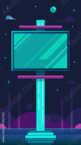 Flat Design Futuristic Hologram Advertising Billboard