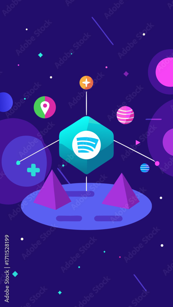 Naklejka premium Flat Design Futuristic Hologram Social Media Background