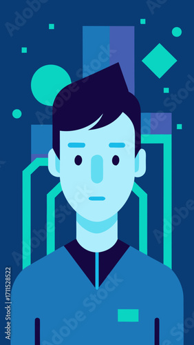 Flat Design Futuristic Personal Digital Twin Background