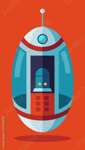 Flat Design Futuristic Personal Space Pod Background