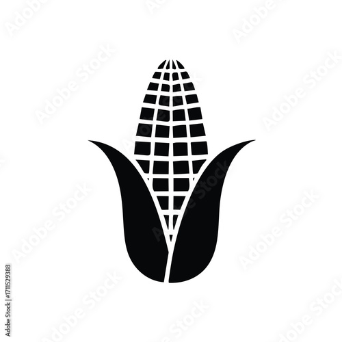 Black Corn Cob Silhouette maize food