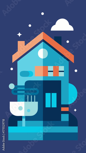 Flat Design Futuristic Self Cleaning House Concept Background