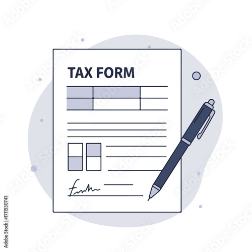 Tax form with signature