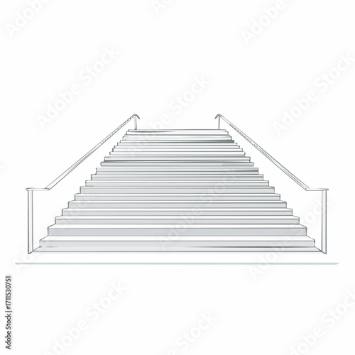 Hand-drawn illustration of an ascending staircase on a white background, a simple metaphor for progress, ambition, and the journey to success