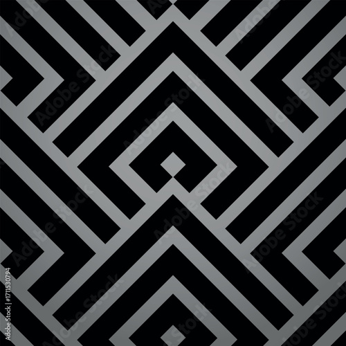 Abstract geometric pattern. A seamless vector background. Gray and black ornament. Graphic modern pattern. Simple lattice graphic design