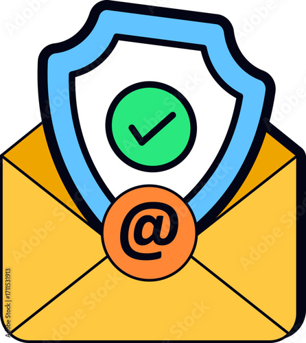 Email Protection Security Shield Vector Icon