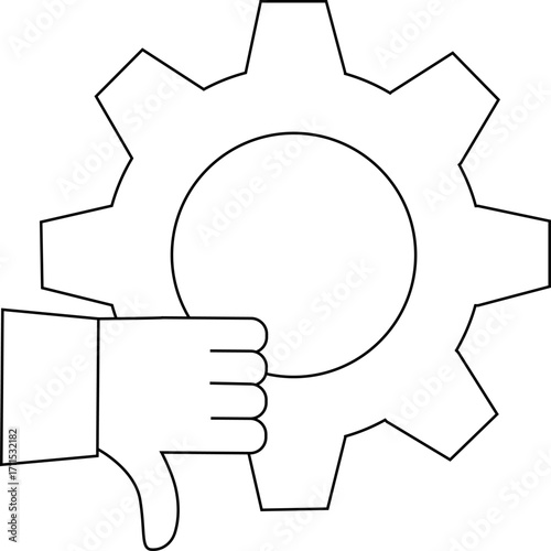 gear icon and dislike icon with white background