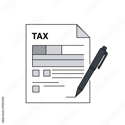 Tax form with pen