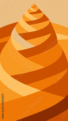 Origami Desert Dunes Shaped Layered Spirals