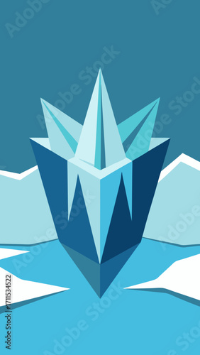 Origami Frozen River Folded Layered Crystals