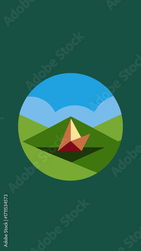 Origami Meadow Horizon Folded Circular Prism