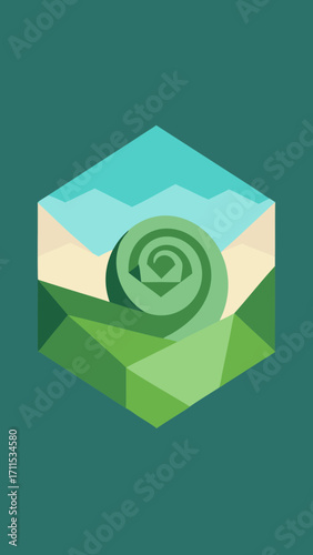 Origami Meadow Horizon Folded Hexagon Spiral
