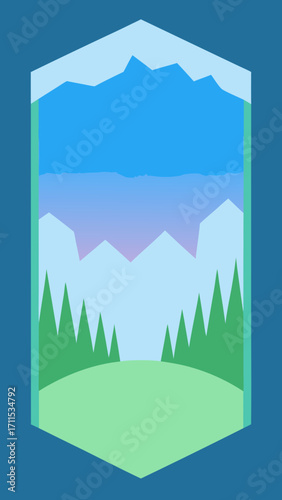 paper cut frozen meadow horizon gradient