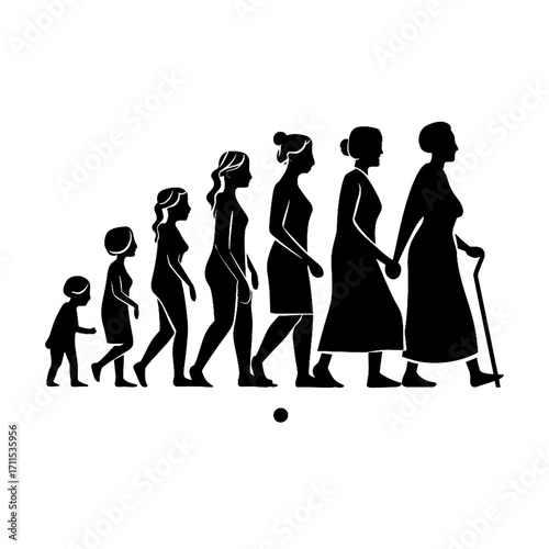 Generations of a woman's life from child to senior