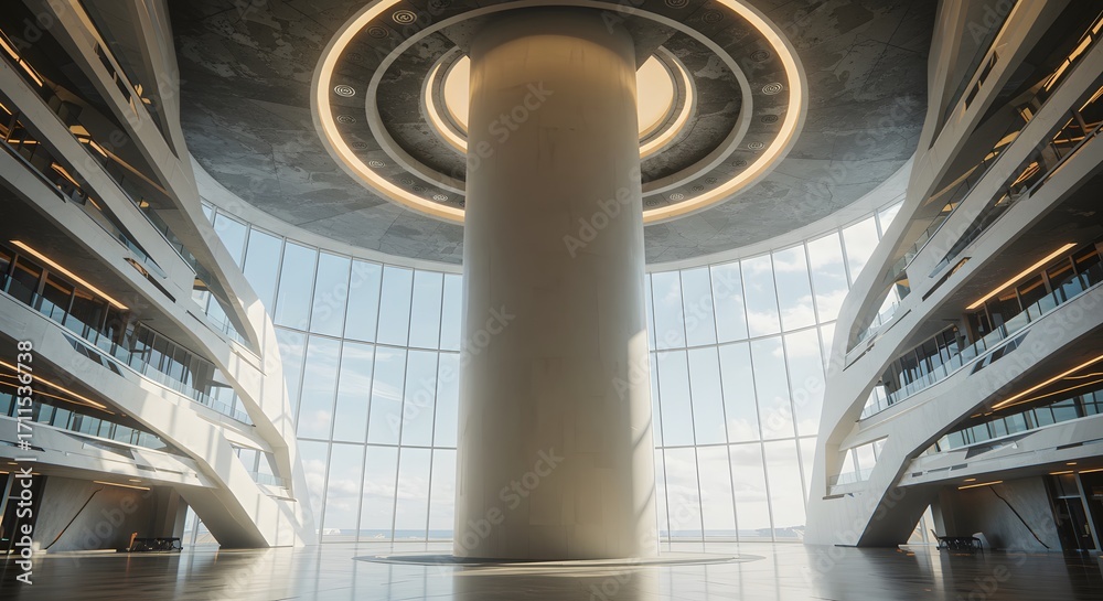 Obraz premium Modern architecture interior hallway