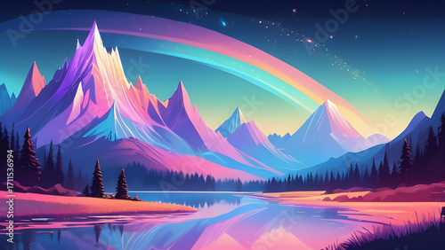 sunset in the mountains