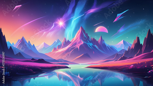sunset in the mountains