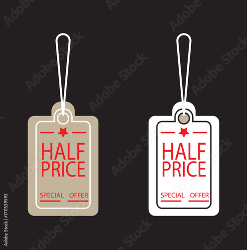Sale tags discount offers big sale half price new arrival. Sale Coupon, voucher, tag. Vintage Style
