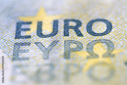 Close-Up of Euro Currency Note Highlighting the Euro Symbol