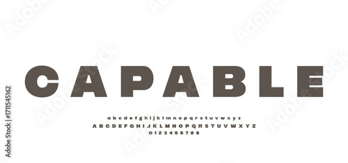 Modern Bold Font. Sans Serif Font. Regular Uppercase Lowercase Typography urban style alphabet fonts for fashion, sport, technology, digital, movie, logo design, vector illustration
