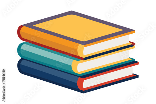 Colorful stacked books resting on a white background highlighting their vibrant covers and spines