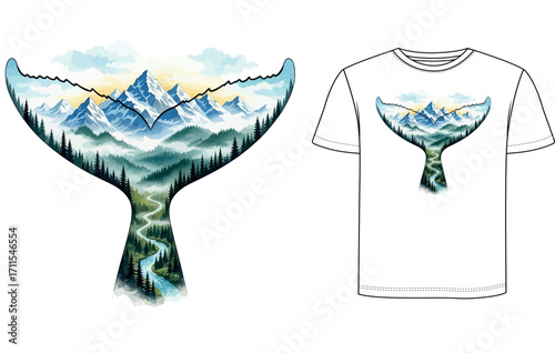 Shark Tail T Shirt Design