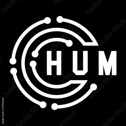 HUM letter design. HUM letter technology logo design. HUM Monogram logo design for an entrepreneur and business