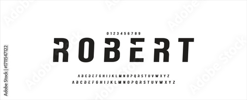 Modern Bold Font. Sans Serif Font. Regular Uppercase Lowercase Typography urban style alphabet fonts for fashion, sport, technology, digital, movie, logo design, vector illustration