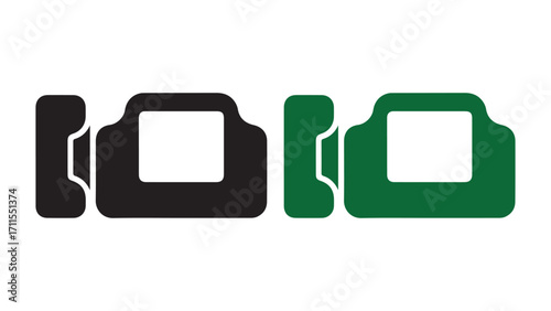 Black and Green Intercom Icons – Security Communication