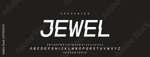 Font alphabet creative modern with black dots, letters A, B, C, D, E, F, G, H, I, J, K, L, M, N, O, P, Q, R, S, T, U, V, W, X, Y, Z and numerals 0, 1, 2, 3, 4, 5, 6, 7, 8, 9, vector illustration 10EPS