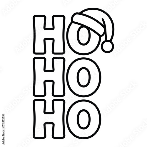Ho Ho Ho Christmas Coloring Page for Kids