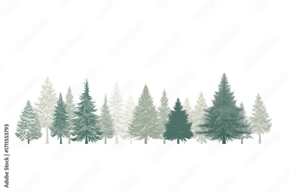 Obraz premium Border christmas trees outdoors nature forest.