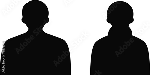 Male and Female Silhouette Side by Side.