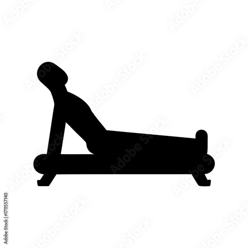 Black silhouette illustration of a person performing a specific yoga asana pose