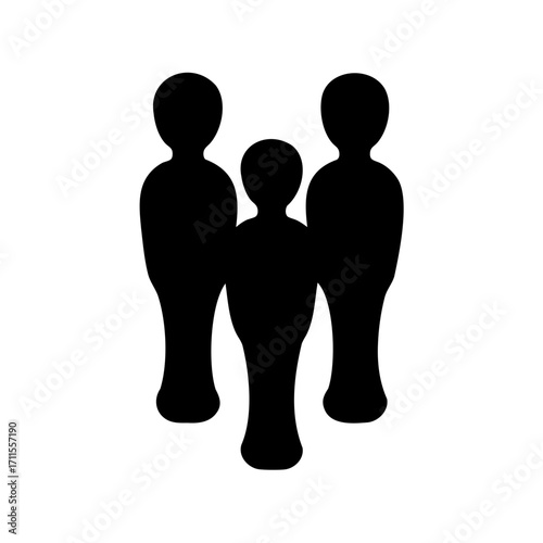 Silhouette of three people standing together, conveying unity and family support