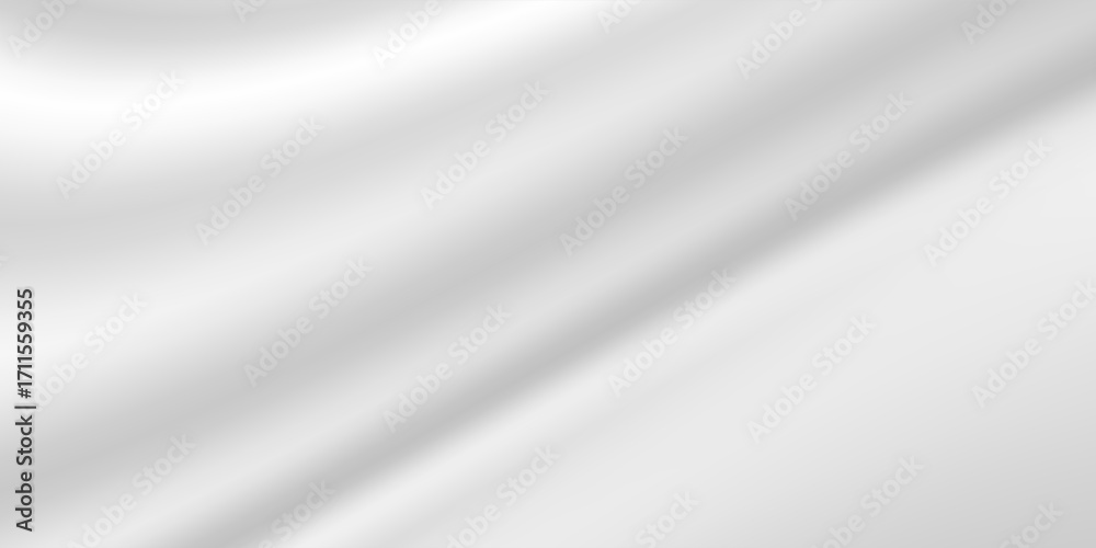 Fototapeta premium Smooth elegant White silk or satin luxury cloth texture can use as background. Beautiful white silk drapery textile background.White plastic wrap texture. Cloth soft wave. Creases of satin. Vector