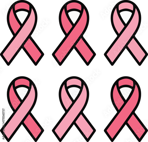Symbolic Pink Ribbons for Cancer Support