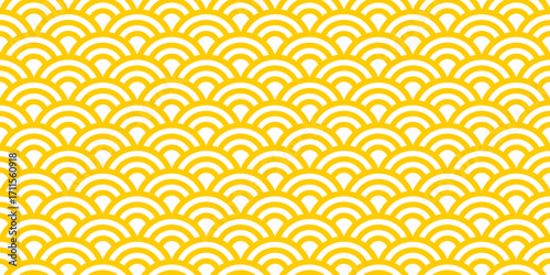 Seamless yellow geometric wave pattern background.