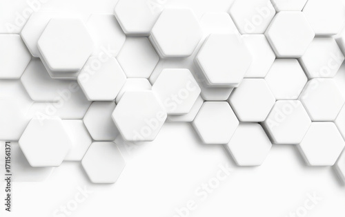 White Hexagonal Geometric Pattern with Modern Design