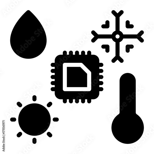 Sensor icon, glyph icon style