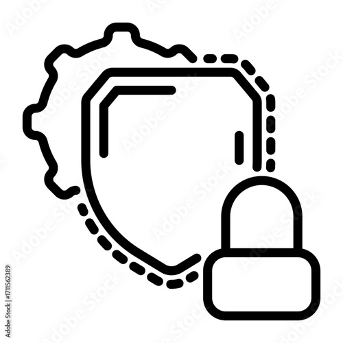 Secure icon, line icon style
