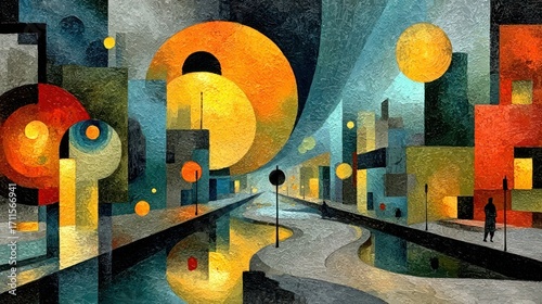 Abstract Scene With Dimensional Depth