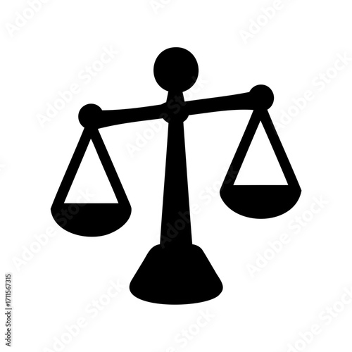 Simple stylized silhouette of a balance scale, representing law and justice concepts
