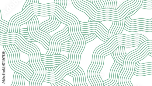 Abstract green wavy line pattern background with modern geometric flow