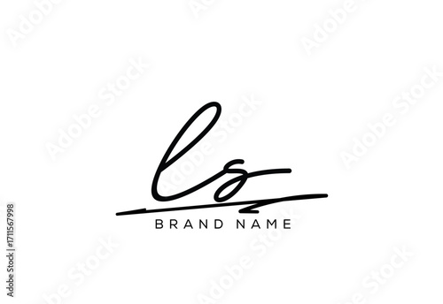 LS letter elegant cursive beauty handwriting logo.