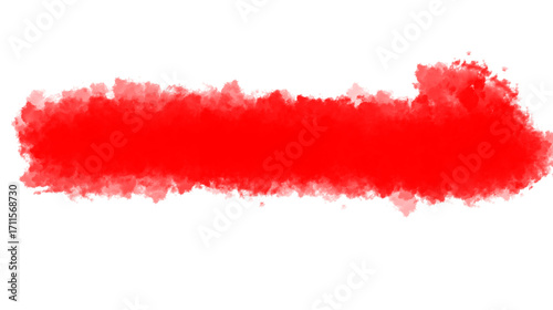 Bright Red Paint Brush Stroke Texture on Black Background with Rough Grunge Edge Design.